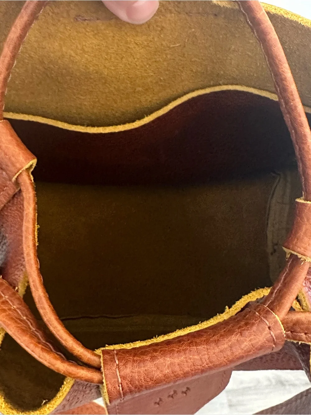 Portland Leather Goods Firefly Small Drawstring Bucket Bag Sienna Brown